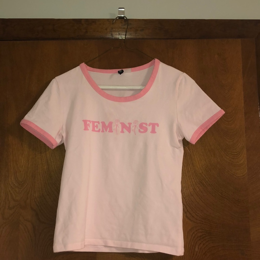 H&M pink feminist T-shirt